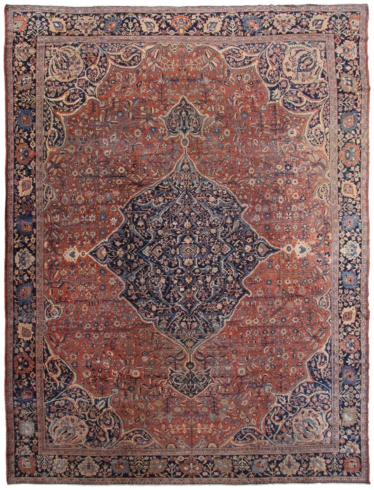 13x17 Hand Knotted Wool Rug Large Central Medallion with Ornate Floral Border gallery