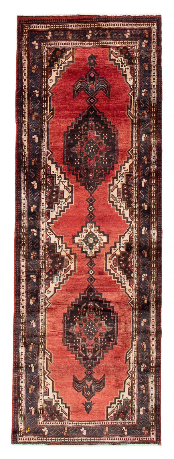 3'7" x 9'11" Vintage Hand-knotted Runner Rug Traditional Oriental Wool Carpet gallery