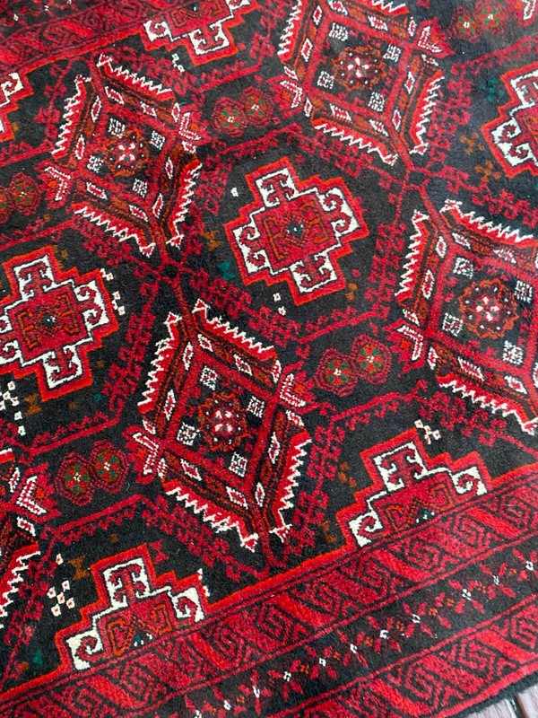 Fine Quality Handmade Afghan Tribal Geometric Accent Rug 4x7 Natural Dyes & Wool gallery