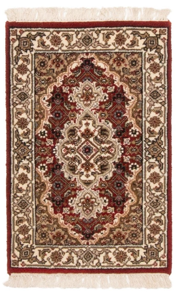 Traditional Vintage Hand-Knotted Area Rug 1'4" x 2'0" Oriental Wool Carpet