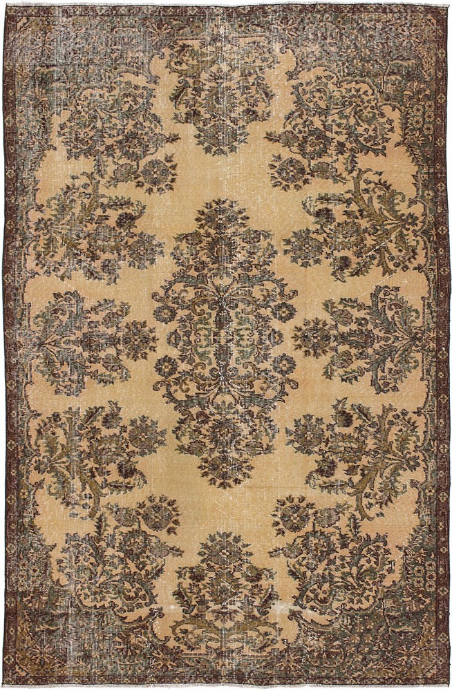 Vintage Traditional Hand-Knotted Area Rug 5'4" x 8'2" Oriental Wool Carpet