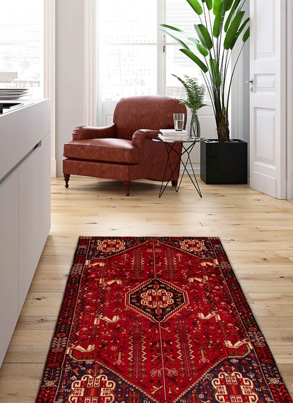 Traditional Vintage Hand-Knotted Area Rug 4'11" x 8'5" Oriental Wool Carpet gallery