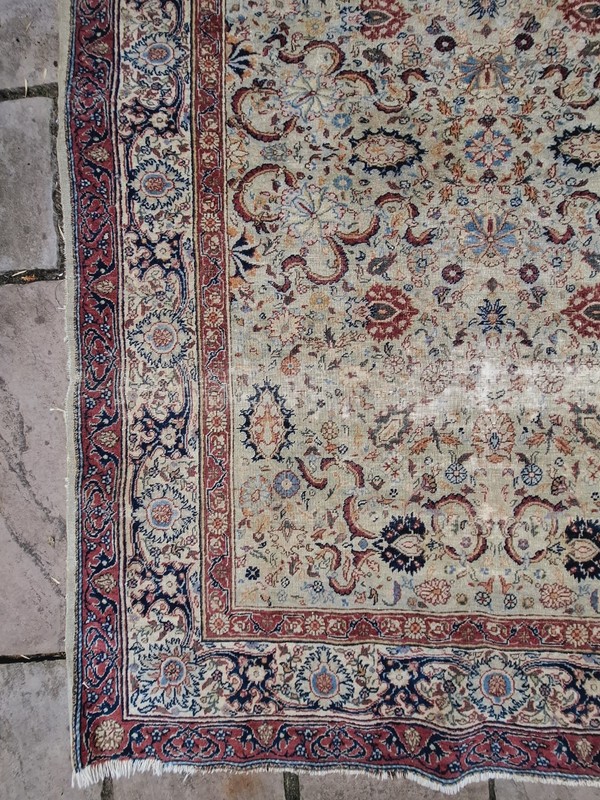 Vintage Antique Indian Hand Knotted Wool Rug Beautifully Worn 53" 76" gallery