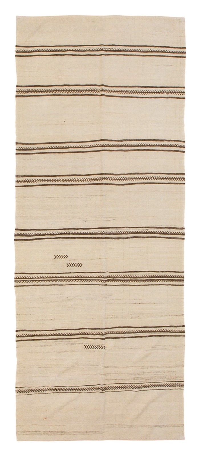 Striped Design Turkish Kilim Runner, Minimalist Modern Kilim Rug, 4'11" x 12'10" gallery