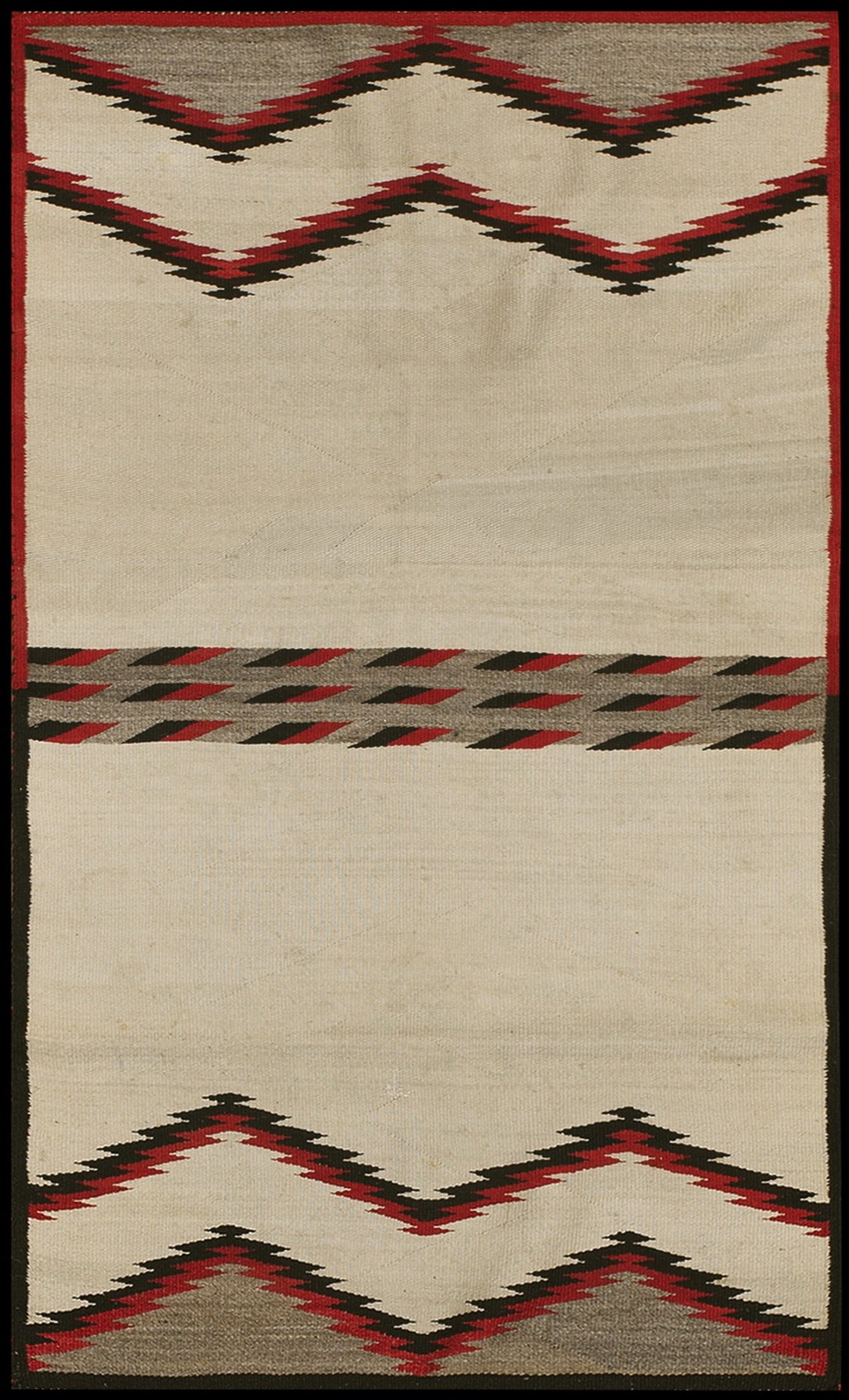 2'x4' Ivory Minimalist Tribal Design Antique Native American Flatweave Navajo gallery