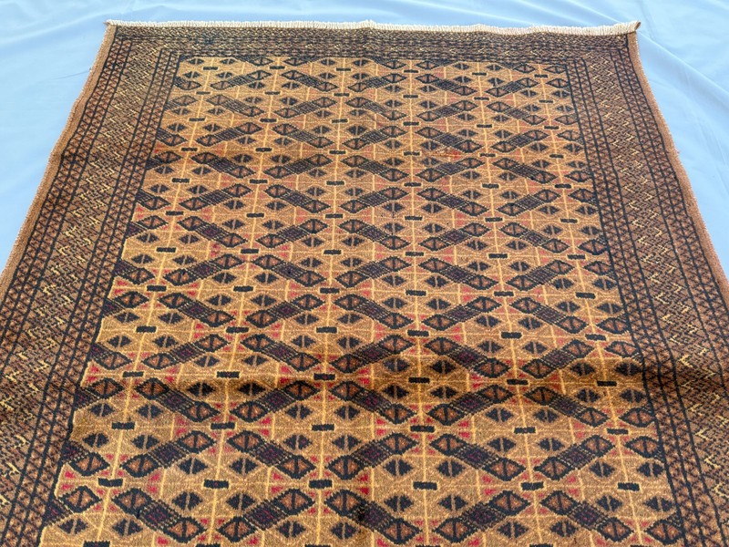 Brown Vintage Afghan Bokhara Rug 4x6 Hand Knotted Persian Style Oriental Carpet gallery