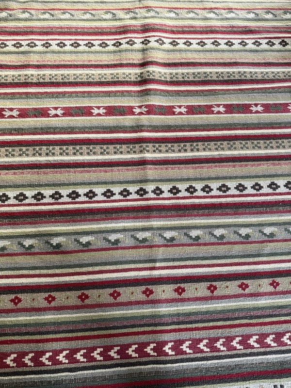 Handwoven Wool Kilim Rug 55” x76” Tribal Geometric Flatweave Southwestern Style gallery
