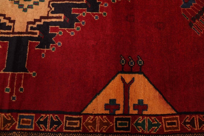 Vintage 3'9" x 6'10" Traditional Hand Knotted Vegetable Dye Wool Area Rug gallery