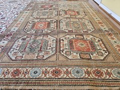 4.10×7.2 ANTIQUE KAZAK SERAPI HERIZ VEG DYE VINTAGE TURKISH Hand Knotted SHIRVAN