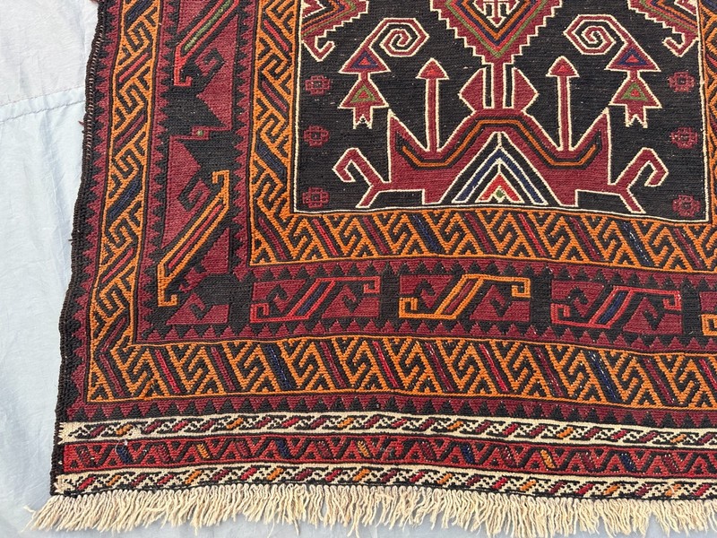 4'10 x 7'2 ft Vintage Hand Woven Maldari Kilim Rug Tribal Flat Weave Decor Rug gallery