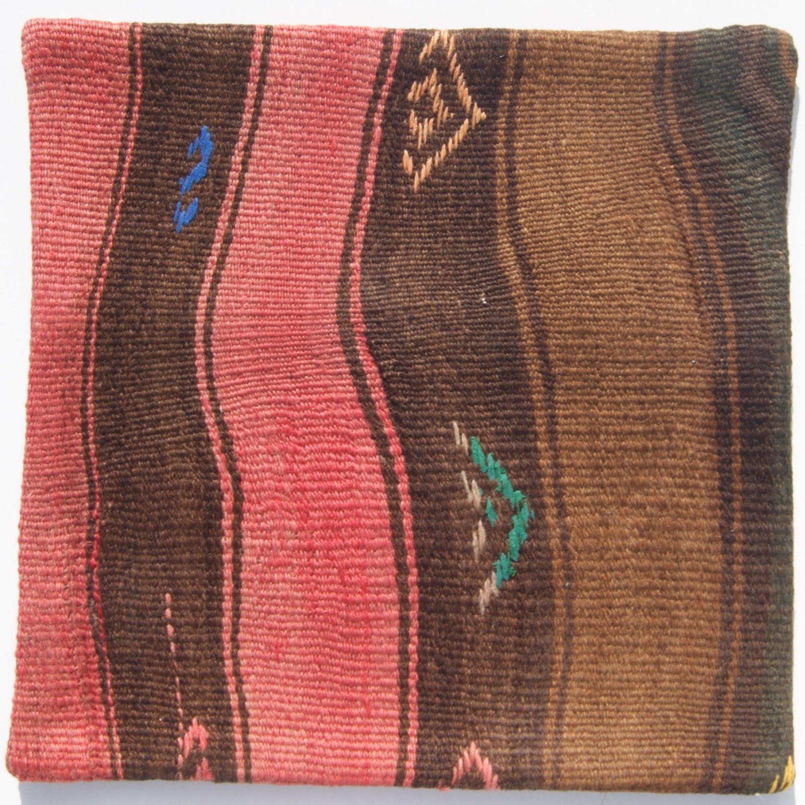 Turkish Wool Cushion Wide Stripes Design home decor textile art 16" x 16" gallery