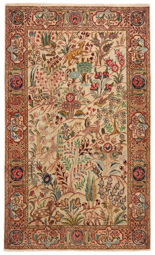 Patina 167x104 cm Hand Knotted Persian Orient Carpet Rug Beige