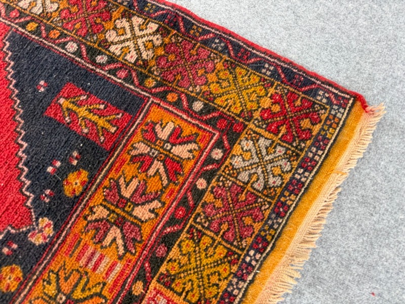 Vintage Oushak Bohemian Rug, Handknotted Turkish Anatolian Wool Area Rug 3x6 gallery