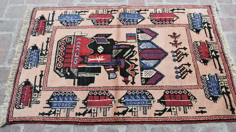 2'10 x 4'5 ft Handmade vintage afghan tribal shindand war area rug, 3x5 wool rug gallery