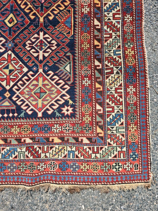 Antique c. 1900 Shirvan Caucasian Rug Carpet Nice Bright Colors gallery