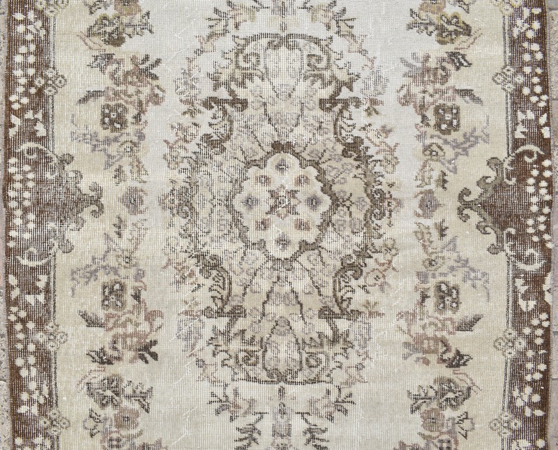 Turkey Rug 46''x85'' Vintage Unique Oushak Soft Color Floral Rug 118x218cm 3x7 gallery