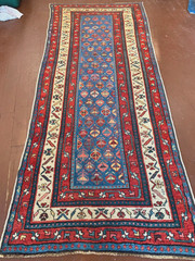 Antique Caucasian Kazak Shirvan Runner 3x8ft ft circa 1880