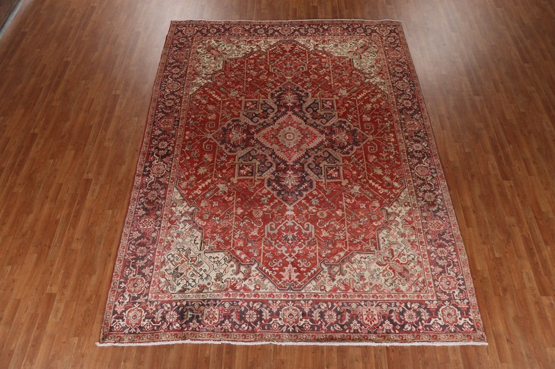 Vegetable Dye Traditional Red Area Rug 9x11 Ft Hand-Knotted Oriental Wool Carpet gallery