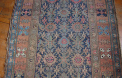 Antique Victorian oriental carpet runner for restoration or craft 295 x 108 cms