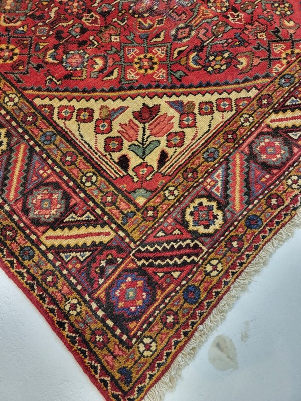 Antique Oriental Hand-Knotted Wool Runner Red/Beige/Blue/Green 5'4" x 13'2" gallery