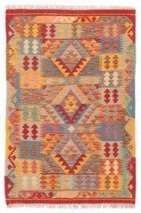 Vintage Hand Woven Area Rug 3’4″ x 5’2″ Traditional Wool Oriental Carpet