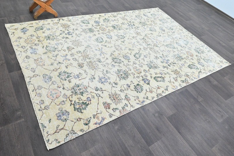 Oushak Turkish Vintage Rug 5x8 Kilim Rug Anatolian Handmade Boho Decor BEIGE gallery