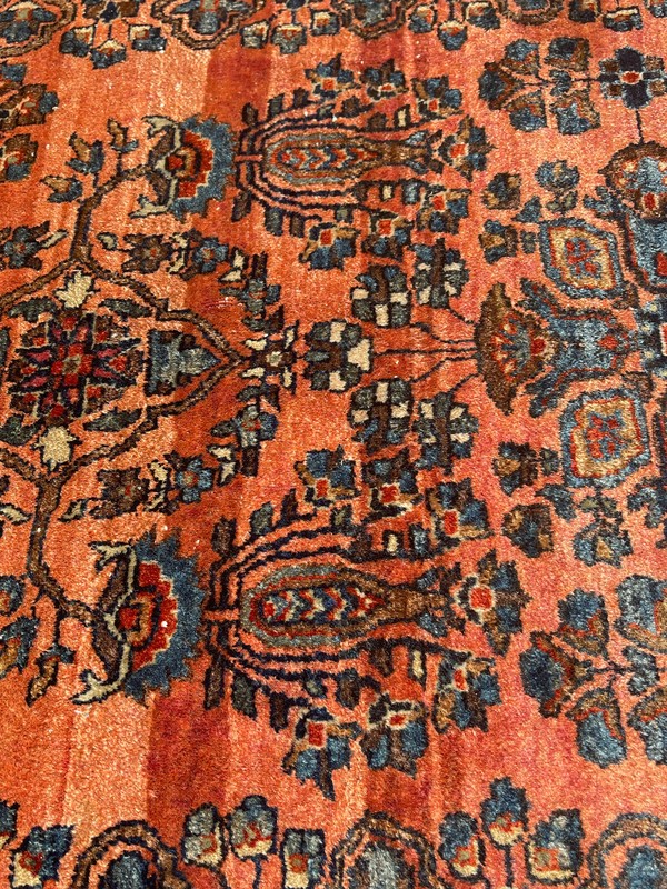 ANTIQUE AMERICAN SAROUK RUG 3'5"x5' FT CIR 1900 gallery