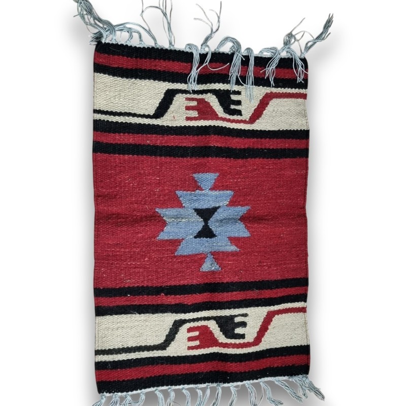 Original Vintage Jordanian Red Handmade Wool Runner Rug Oriental Tribal Carpet gallery