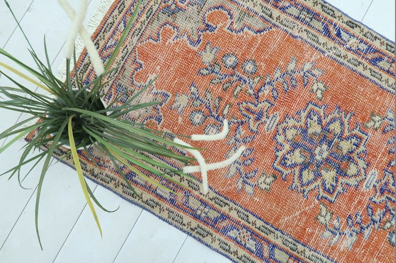 Turkish Oushak Rug Carpet DoorMat Bedroom Kelim Tapis Teppiche 28"x52" Area Rugs gallery