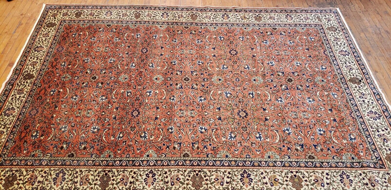Exquisite Antique 1940-1950's Natural Dye Wool Pile High-End Kayser Rug 6'6"×9'4 gallery