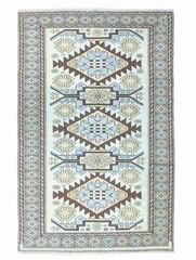 Vintage Boho Chic Turkish Rug-Hand-Woven Oushak Carpet-Entry Runner-3.4×5.2 ft