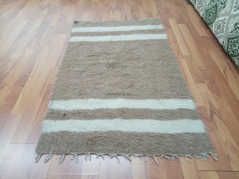 White Goat Wool Rug Geometric Turkish Rug Handmade Tribal Rug Free Shipping Rug gallery
