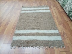 White Goat Wool Rug Geometric Turkish Rug Handmade Tribal Rug Free Shipping Rugs