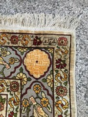 SILK METALLIC TURKISH UZBEK HEREKE RUG Circa : 1950’s