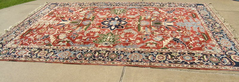 Fine Colorful Vintage Turkish Serapi Hand Woven Oriental Rug Carpet 8'6" x 13'1" gallery