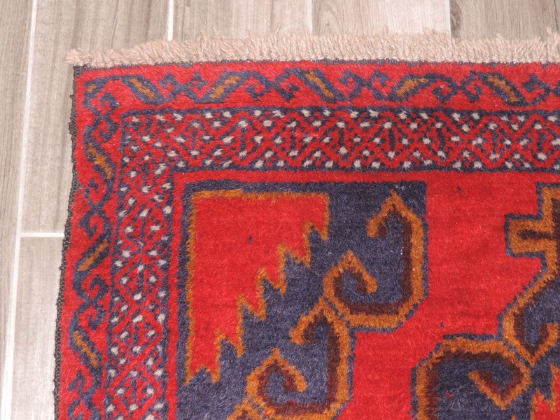 3x6ft. Handmade Afghan Balouch Wool Rug gallery