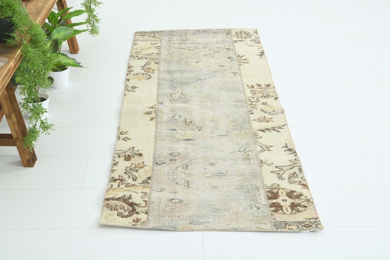Turkish Small Runner Rug 2x5 Hand-Knotted Vintage Oushak Oriental Rug Carpet,716 gallery