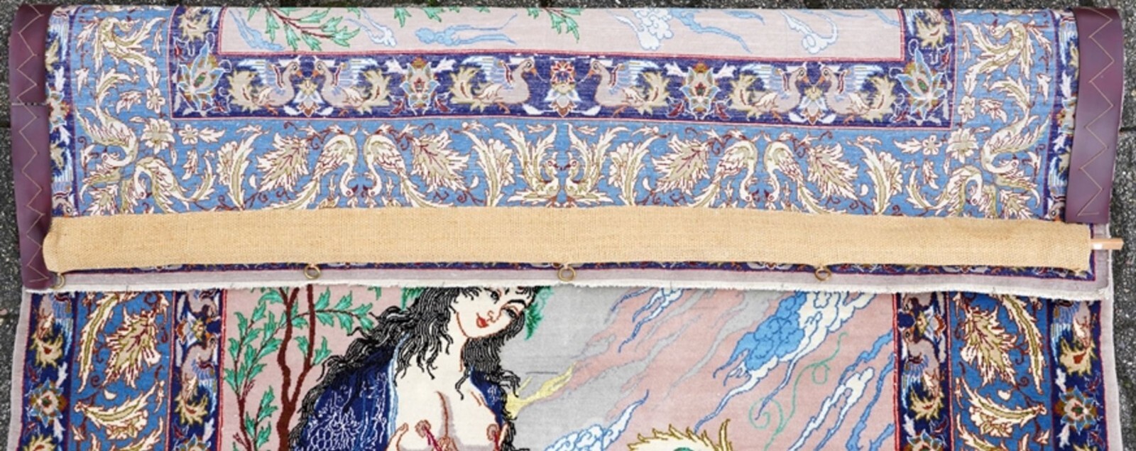 Rare Oriental carpet around 1990, signed, clean! gallery