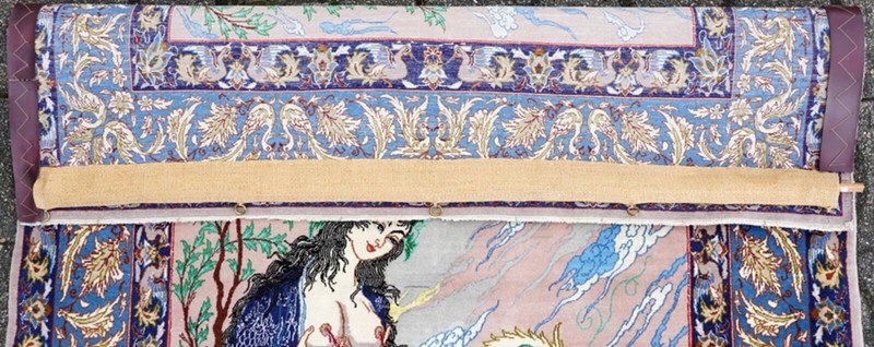 Rare Oriental carpet around 1990, signed, clean! gallery
