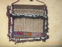Vintage Hand Made Traditional Tribal Wool Large Kilim Rug Bag 23 1/2″ x 25″