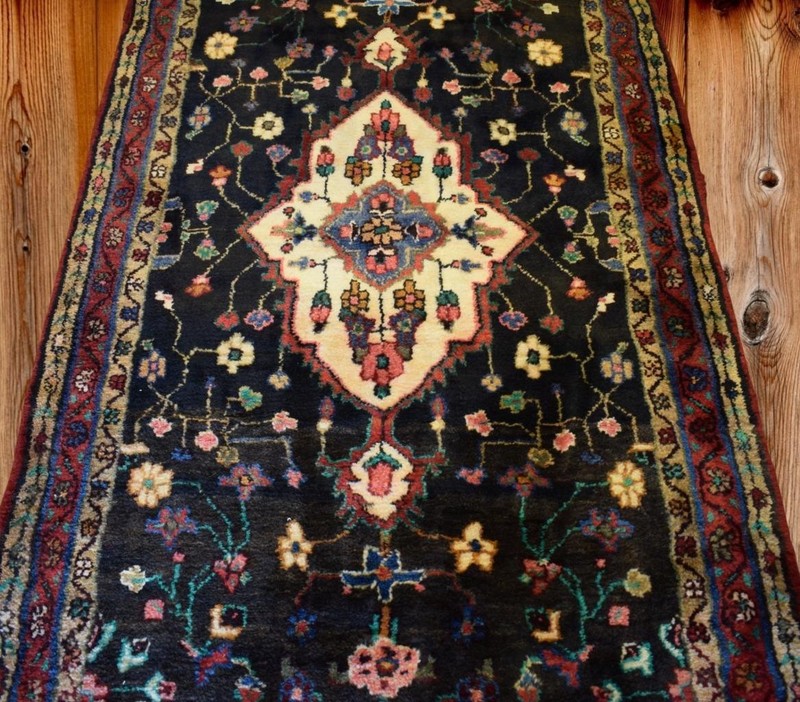 Vintage Carpet. Semi-Antique Handmade Oriental Wool Runner Vase Rug 3'5 x 9'4 gallery