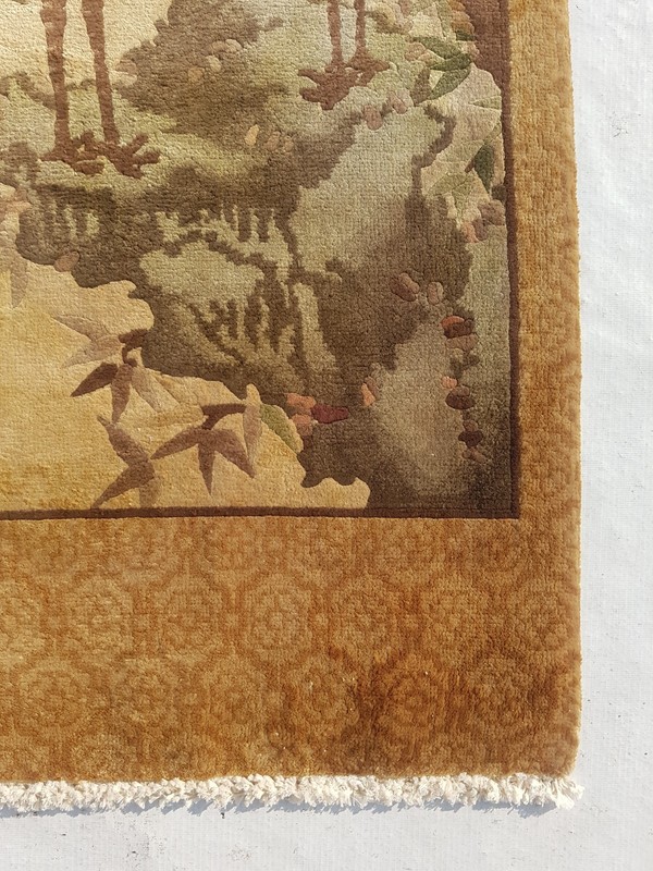 Vintage Tibetan Chinese Handmade Landscape Multicolor Wool Rug Carpet 120x46 cm gallery