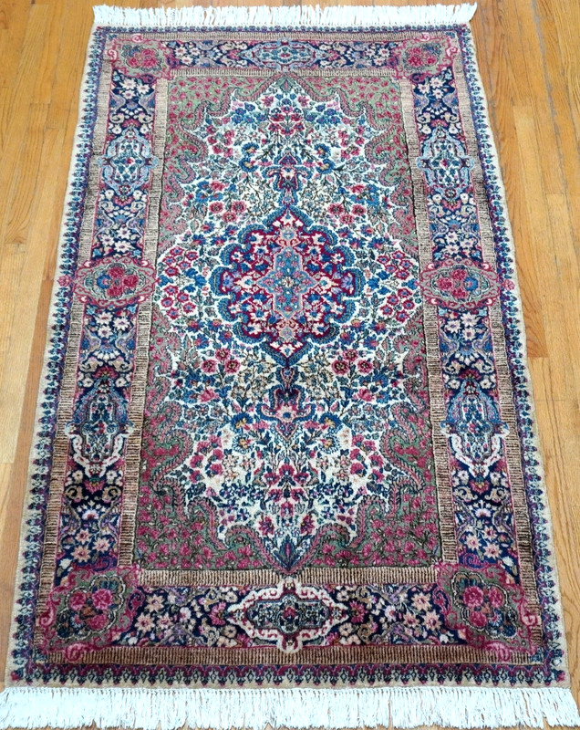 Excellent Antique Kermann 4' x 7' Hand-Knotted Wool Floral Premium Quality Rug gallery