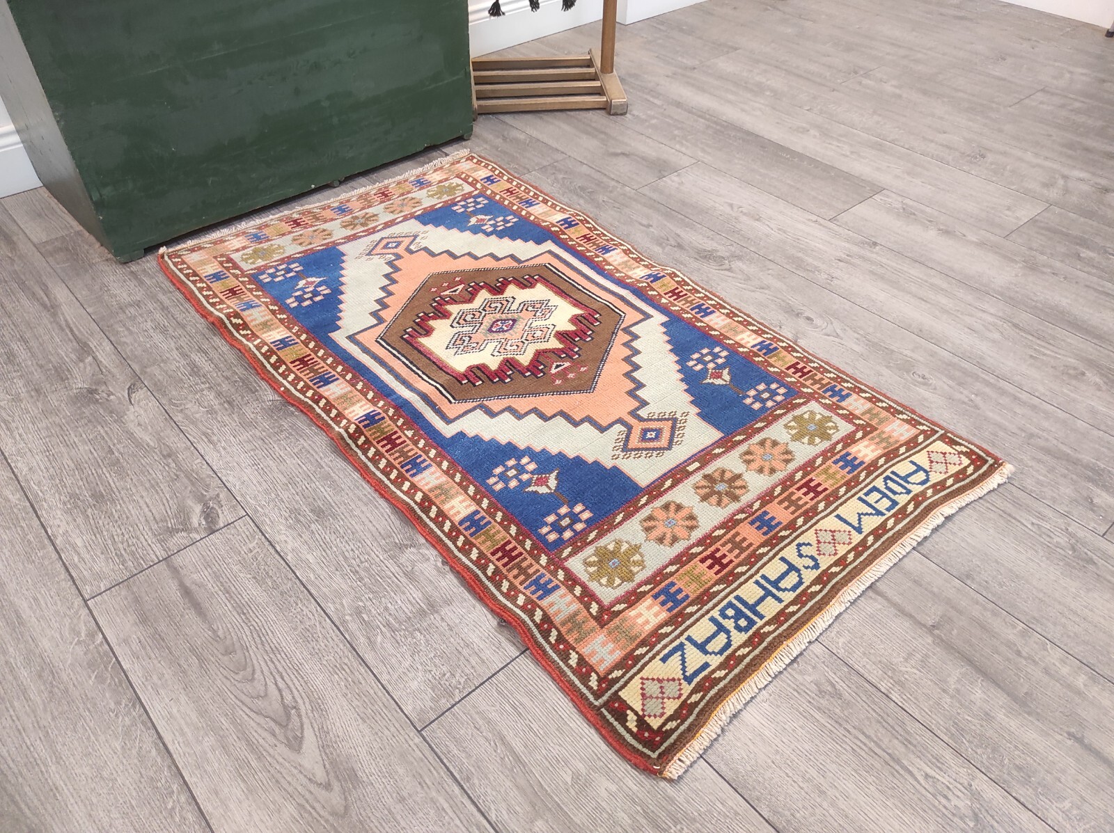 Natural Wool Area Carpet, 2.2 x 3.9 ft, Bath Rug, Rug For Entry, Handmade Rug gallery
