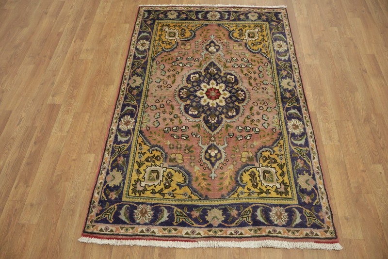 Vintage Floral Traditional Foyer Rug 3x5 Pink Wool Hand-knotted Classic Carpet gallery