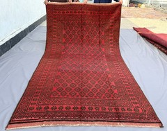 Red Antique Afghan Baluchi Rug 5×9 ft Hand Knotted Persian Style Oriental Carpet