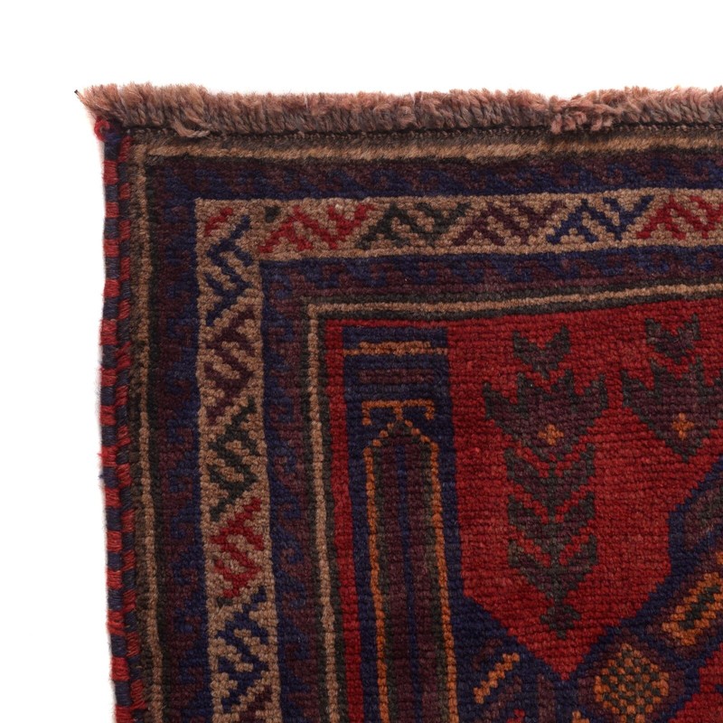 Old Handmade Oriental Woolen Prayer Rug Artisan By Balouch Rug 2'11x4'0ft P29281 gallery