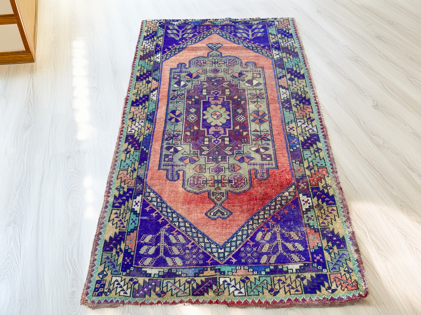 3.5 x 6 ft Vintage Turkish Rug | Hand-Knotted Wool Distressed Antique Area Rug gallery
