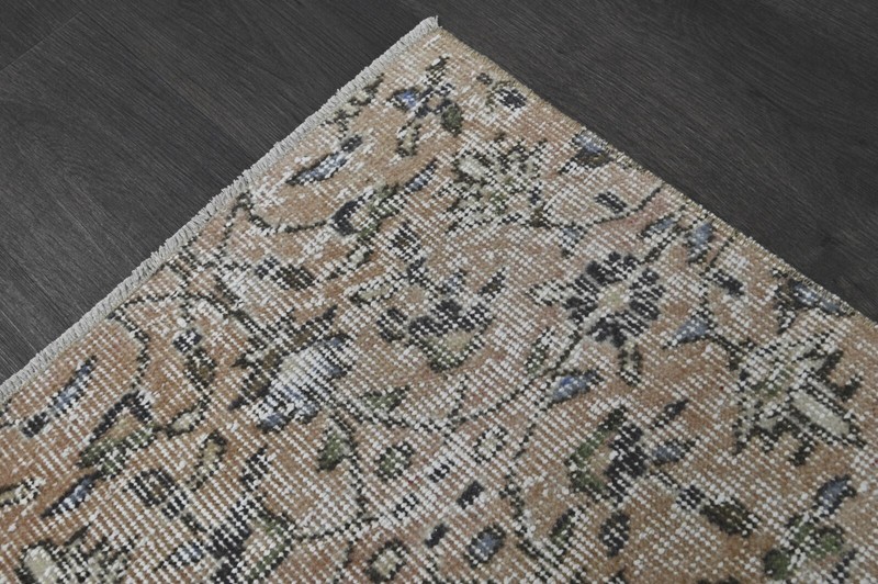 Vintage Turkish Runner Rug 2x8ft Wool Anatolian Handmade Hallway Oushak PEACH gallery