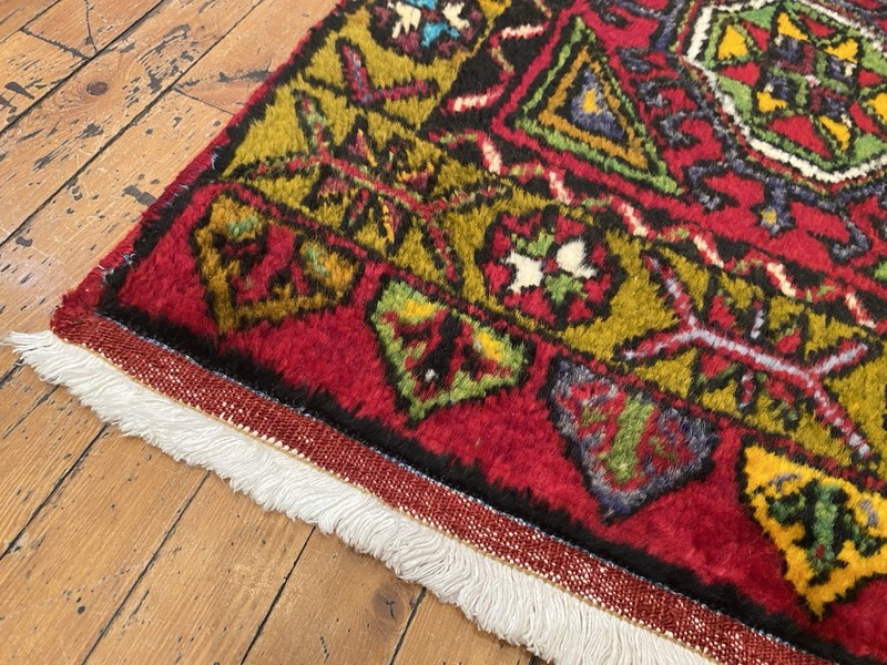 Beautiful Antique 1940-1950's Wool Pile Henna Dye Tribal Runner Rug 2’x5’ft gallery